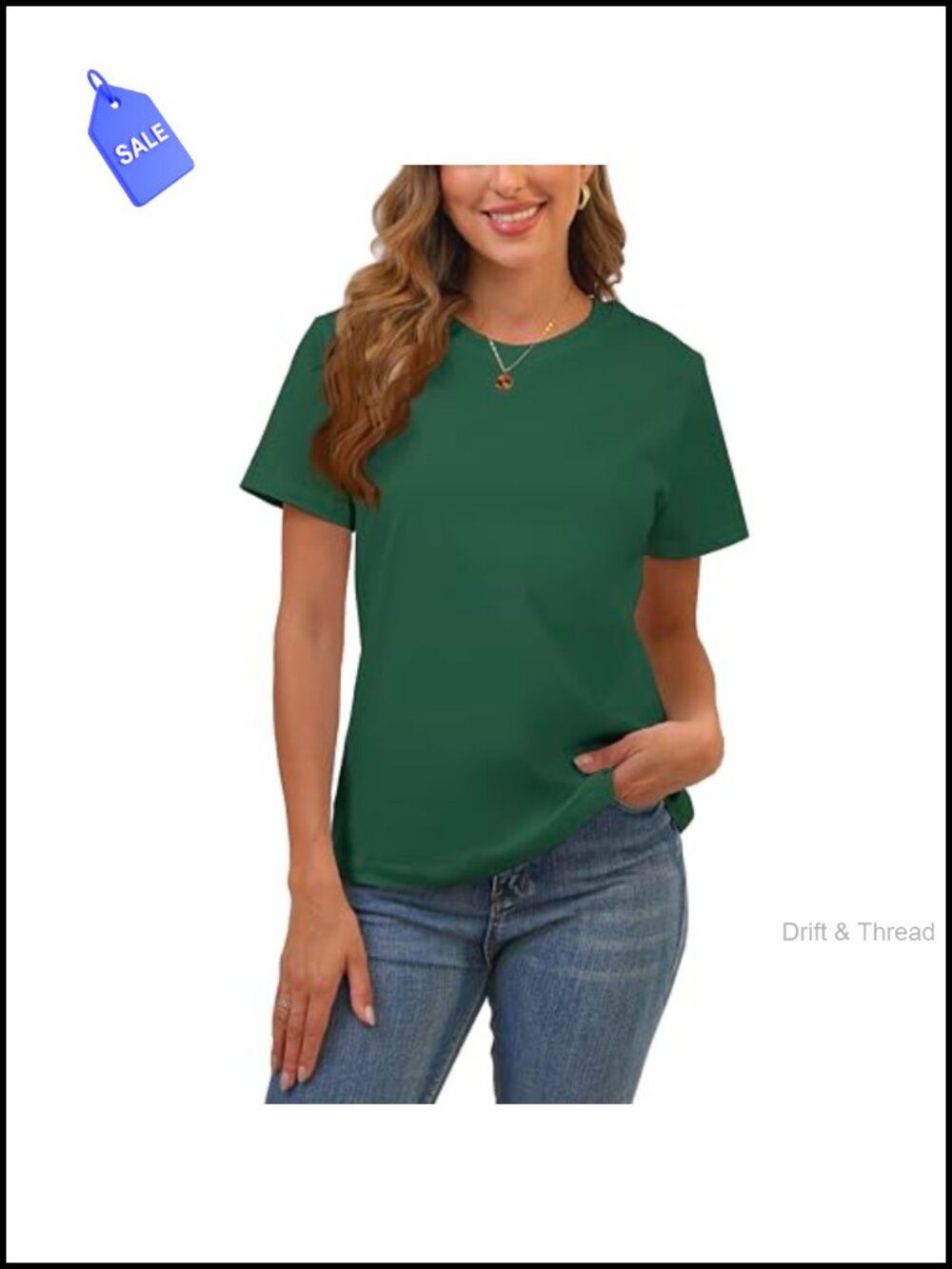 Cotton Basic Crew Neck Short Sleeve T-Shirt Women